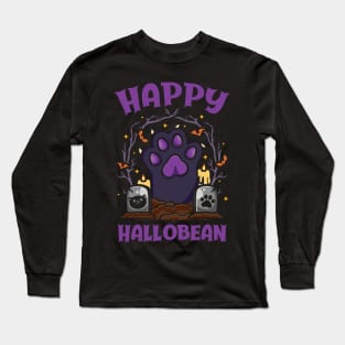 Cute Cat Halloween Happy Hallobean Long Sleeve T-Shirt